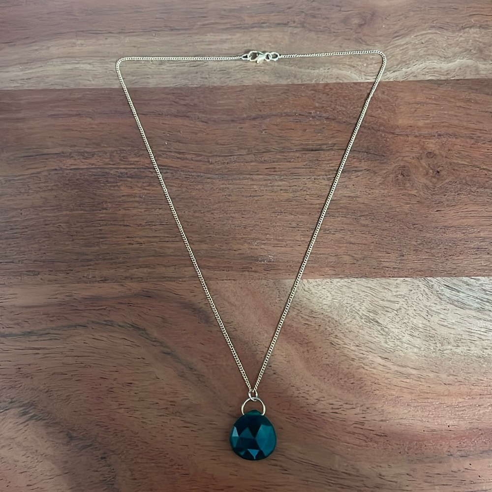 Green Beaded Pendant Necklace
